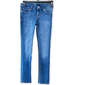 Levi’s Sz 8R Girls Blue Denim Skinny Western Embroidery Pocket School Jeans